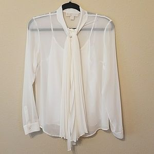 Sheer cream Michael Kors blouse